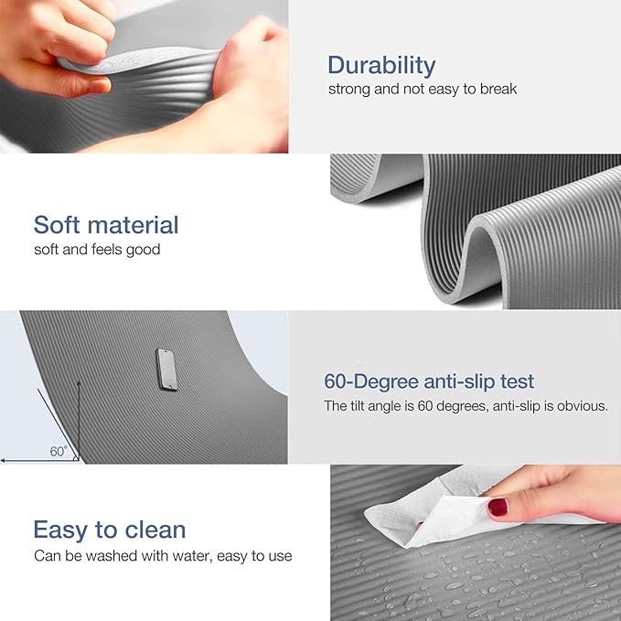 Yoga Mat Non Slip NBR Thick Yoga Mat, 72"L x 32"/24"W x 0.6"/0.4"TH (185cm x 80cm/61cm x 15mm/10mm), Anti-Tear Exercise Mat with Carrying Strap and Bag, Workout Mats for Yoga, Pilates, Floor Exercises