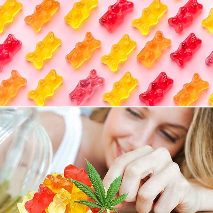 HOOLOO Hemp Gummies for Happier Bedtimes & Focus, Extra Strength 2,800,000mg Hemp Oil Infused, Gummy Bears Fruity, Sugar Free, Made in USA