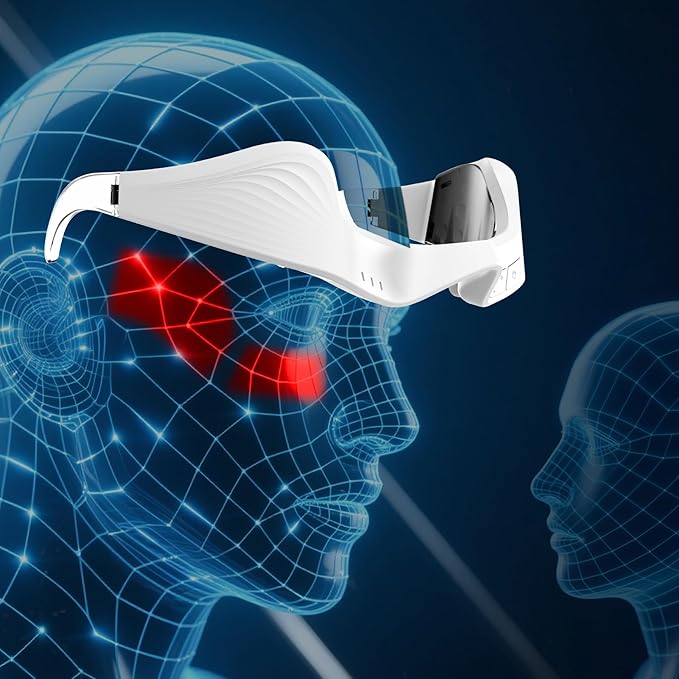 Red Light Eye Massager,Red Light Glasses,Under Eye Light Therapy Device,Red Light Beauty Device Eye Massage Light-Weight,Reducing Dark Circles,Puffiness,Wrinkles,Relieve Eye Bags,Eye Fatigue (Milky)