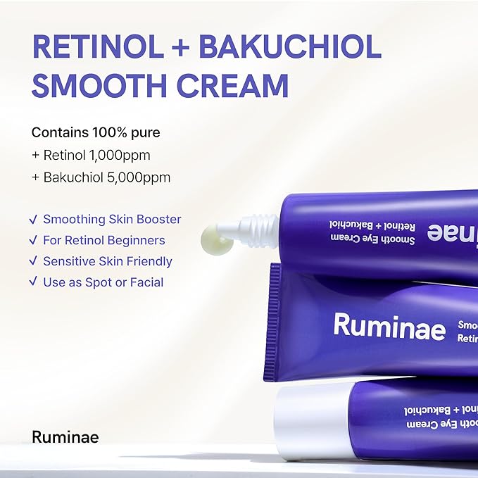 Korean Retinol 0.1% + Bakuchiol 0.5% Cream | Anti-Aging Cream for Face, Neck & Eyes | Fades Pigmentation, Dark Spots & Wrinkles | Gentle Daily Skincare for Beginners (30ml / 1.01 fl oz)