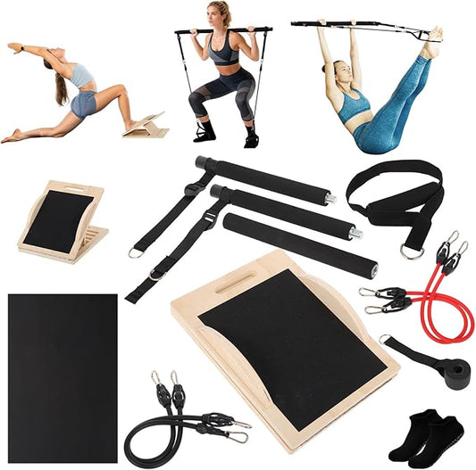 5-in-1 Pilates Board, Foldable Pilates Reformer Equipment – Multi-Purpose Portable Home Workout Kit for Full-Body Workout, Fitness, Exercise, Abs, Core Equipment