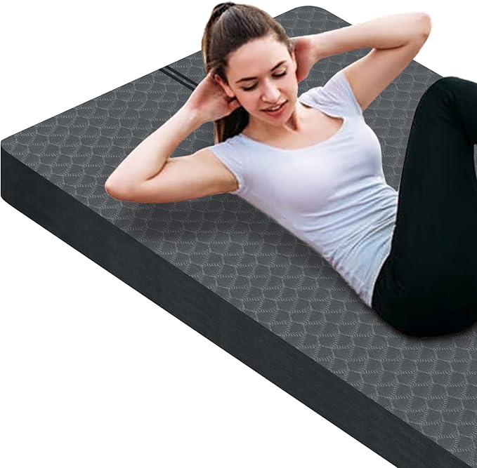 nuveti Large Exercise Mat - 15mm/20mm/30mm Thick Yoga Mat | Workout Mat for Fitness, Yoga, Pilates, Stretching & Floor Exercises for Women & Men with Free Carrying Bag