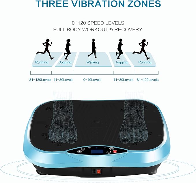 Vibration Plate Exercise Machine - Full Body Workout Vibration Platform with Loop Bands & Remote Control for Home Fitness & Weight Loss & Muscle Toning
