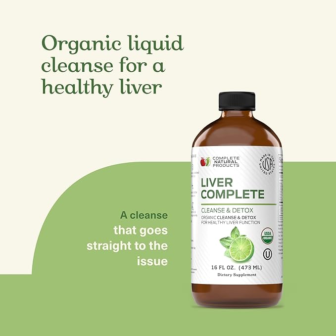 Liver Complete 16oz Support Liquid – Milk Thistle, Chanca Piedra & Dandelion Root – Herbal Cleanse Supplement – Non-GMO, Organic Ingredients