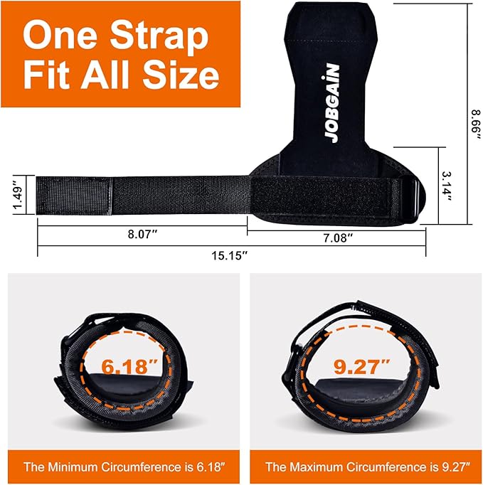 Weight Lifting Wrist Strap, Double Layer Leather Wrist Strap for Deadlift and Powerlifting, Adjustable Neoprene Padded Gym Workout Lifting Hooks