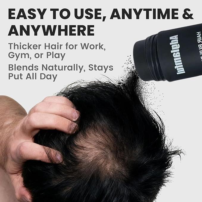 Hair Fibers Spray, Hair Building Fibers with Silicone Pump, Instant Scalp Concealer for Men & Women, Long-lasting and Sweat-proof, 1.05 oz, Black