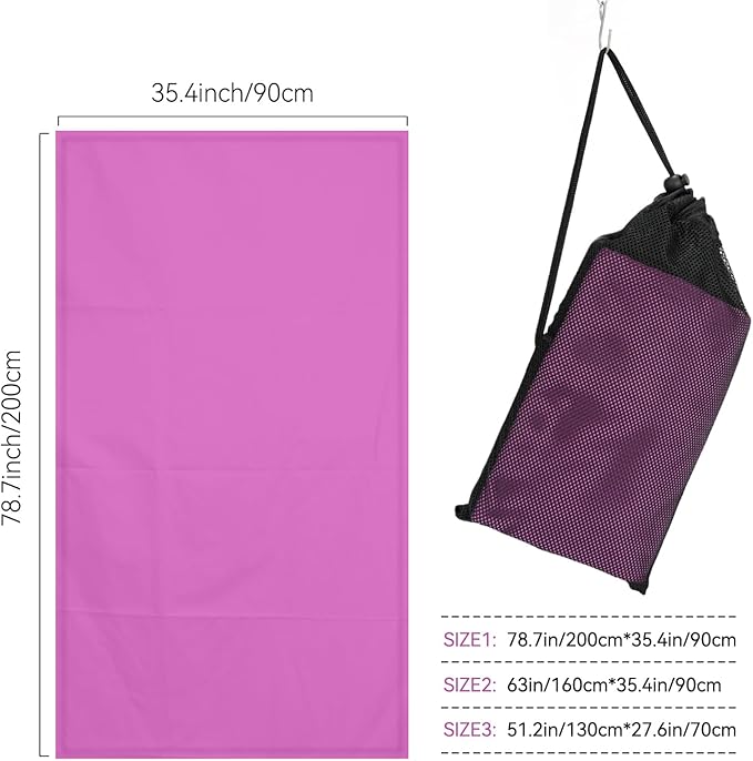 Microfiber Beach Towel-Perfect for Travel, Sports, Camping, Swimming, Yoga, Gym- Quick Dry, Sand Free, Compact, Lightweight, Absorbent (Purple, X-Large(200x90cm, 78x35”))