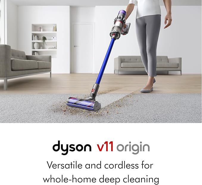 Dyson V11 Origin Cordless Vacuum, 185AW, 3 Power Modes, Up to 60 Minutes,² Deep Cleans Hard Floors and Carpets, Detangles pet Hair, Converts to Handheld