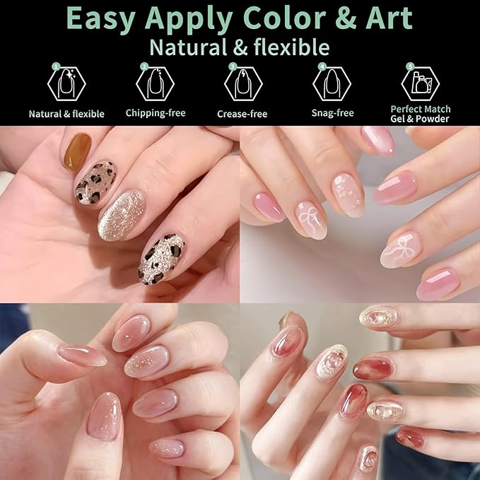 Short Round Oval Nail Tips, 216pcs Acrylic Soft Fake Nails Gel Nail Tips, Full Cover Pre-Shaped Matte Clear Press on Nails for Extension, Diy at Home Manicure 12 Sizes