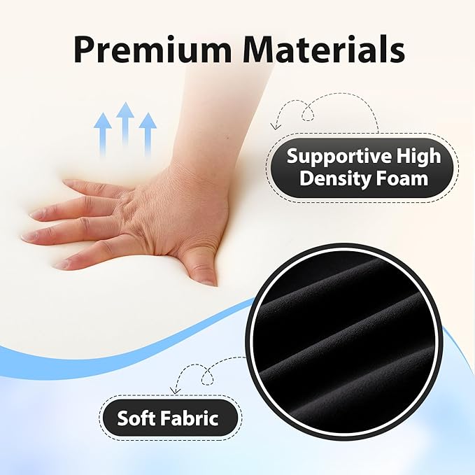 Reading Pillow for Sitting in Bed Adult, Back Pillow for Bed Sitting up, Backrest Pillow with Arms, Back Support Pillows for Gaming Lounging Watching TV, Large 21" Black