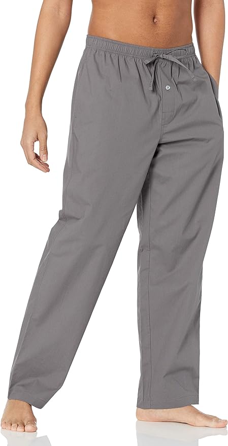 Amazon Essentials Mens Straight-Fit Woven Pajama Pant with Pockets