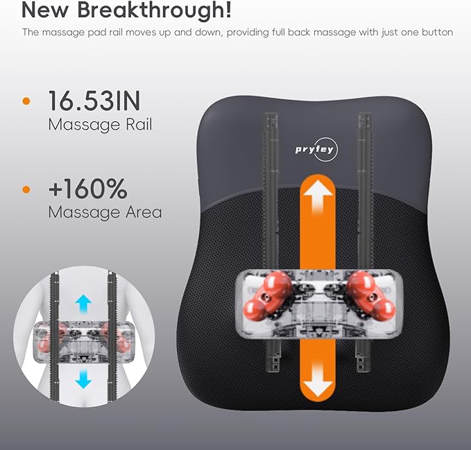 Back Massager, Ultrathin Rolling Up and Down Back Massage with Heat 4D Kneading & Red Light Therapy for Pain Relief Deep Tissue,Shoulder Massager Gift for Men Women Parents Relaxation at Office Car