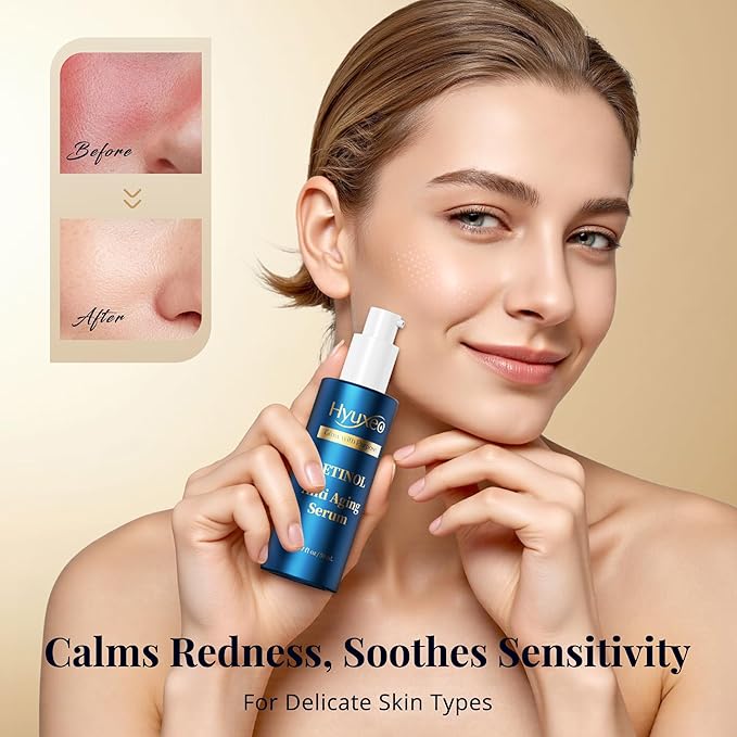 Anti Aging Serum, Retinol Serum for Face with Squalane and Hydrolyzed Collagen, Improve Fine Lines and Hydrate Skin, Wrinkle Retinol for Various Types of Skin Women/Men