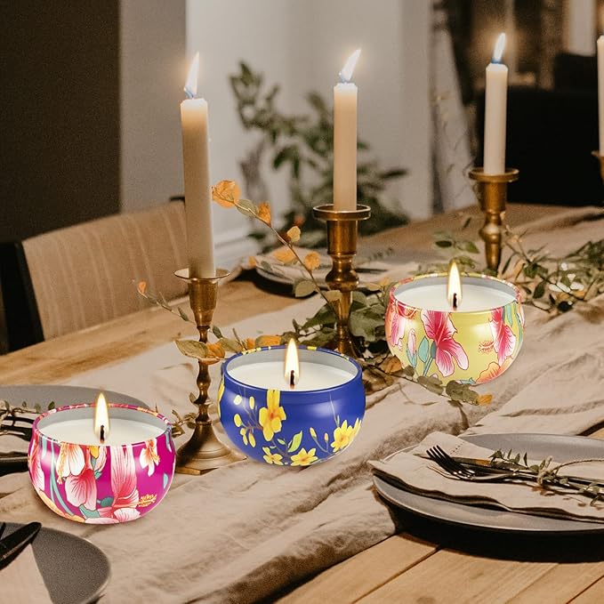 16 Pack 2.5oz Ladies Scented Candle Flower Set - Unique Decorative Gifts for Home, Women's Day, Birthdays, Bridesmaids, Anniversaries with Scented Candle Pack Set - Pampering Gift Set, Women's.