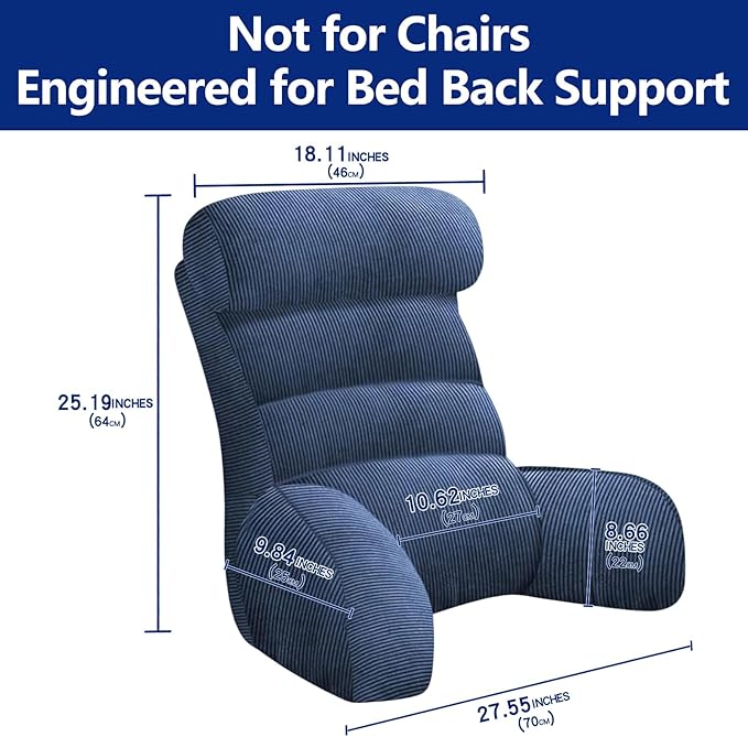 Back Pillow for Bed Sitting Up, Reading Pillow, Extra Large Arm Pillows for Adults for Back Support,Bed Pillow for Sitting up for Watching TV/Gaming/Relaxing