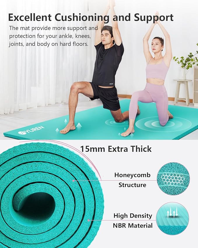 Large Yoga Mat 78"x 51" 20mm/15mm/10mm Thick Workout Mats for Home Gym, Extra Wide Workout for Women Men Gym Flooring Exercises