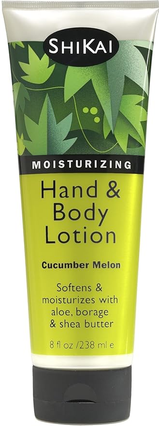 ShiKai Hand & Body Lotion (Cucumber Melon, 8oz) | Daily Moisturizing Skincare for Dry and Cracked Hands | With Aloe Vera & Vitamin E
