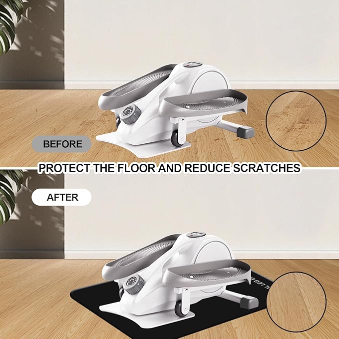 Leg Exerciser Machine Mat, Non-Slip Workout Mat for Under Desk Ellipticals, Ellipse Machine Non-Slip Mat, Workout Equipment Mat Floor Protection, Improves Machine Stability & Protects The Floor