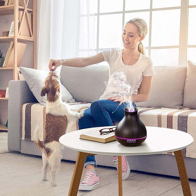 BZseed Aromatherapy Essential Oil Diffuser, 550ml Ultrasonic Fragrant Oil Large Room Humidifier, Diffusers for Home with Timer and Waterless Auto-Off, 7 Color LED Lights,Cool Mist Humidifiers