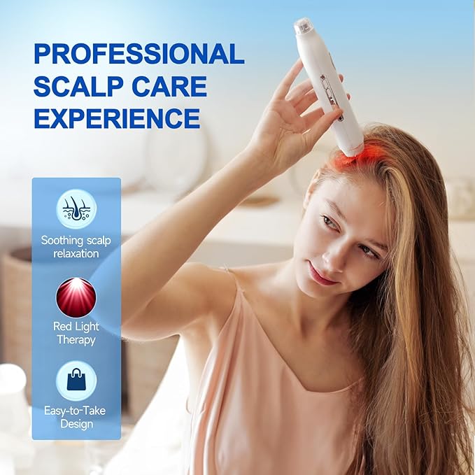 Morfone New Upgraded 3-in-1 Hair Oil Applicator, Red Light Therapy with Nano Mist Sprayer, Electric Scalp Massager Hair Growth,4 Customizable Massage Modes for Men & Women Homeuse