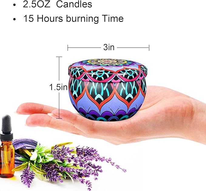 Scented Candle Set, 48 Pack Home Candles, 1200 Hour Long Lasting Soy Wax Candle Set, Birthday Gift for Women with Gift Box.