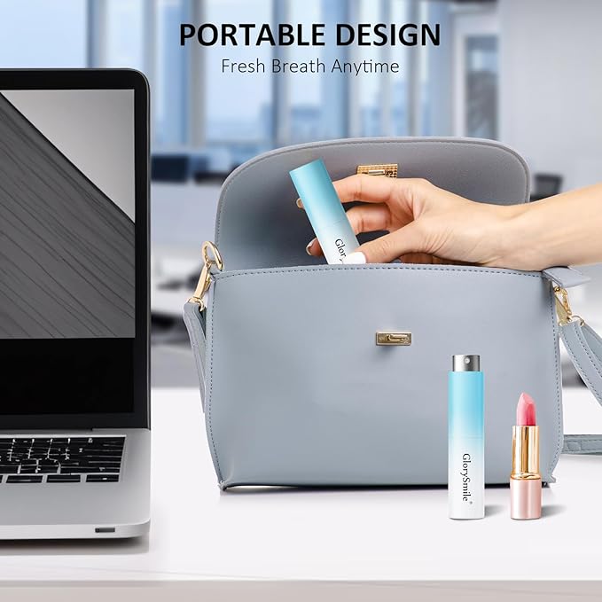 GlorySmile Oral Breath Spray 3 Bottles Fresh Mouth Spray for Bad Breath, Sugar-Free Fresheners for Adults, 3 flavors: Peach, Lime, and Peppermint