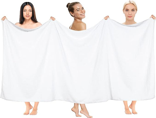 Cotton Paradise 100% Cotton 40x80 Oversized Bath Sheet, Extra Large Turkish Bath Towels for Bathroom, White Bathsheet