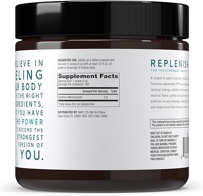 Dr. Mercola Pure Power Creatine Monohydrate - Supports Strength & Performance - Unflavored - NSF Certified - Quick-Dissolving Powder - 17.60 oz - 100 Servings
