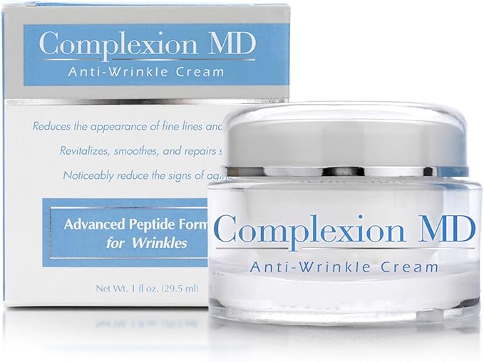 Complexion MD Advanced Anti-Wrinkle Cream – Clinically Tested Multi-Peptide with Hyaluronic Acid – Face Moisturizer for Skin care – Hypoallergenic for All Skin Types – 1 Ounce