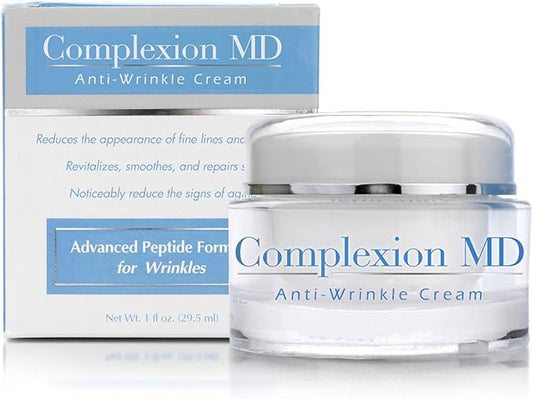 Complexion MD Advanced Anti-Wrinkle Cream – Clinically Tested Multi-Peptide with Hyaluronic Acid – Face Moisturizer for Skin care – Hypoallergenic for All Skin Types – 1 Ounce