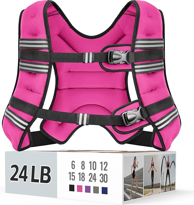 Weighted Vest for Women & Men with Reflective Stripe and Adjustable Buckle, Comfortable & Durable Rucking Vest for Walking, Running & Strength Training