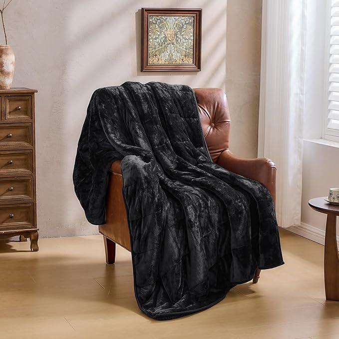 Super Fuzzy Soft Sherpa Fleece Weighted Blanket, 25 lbs Dual Sided Fluffy Heavy Weighted Blankets for Adults - No Bunching with Double Layers of Soft Inner Lining (60"x 80", 25 Pounds)