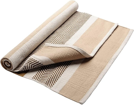 Hugger Mugger Cotton Yoga Rug - Absorbent, Grippy Tight Weave, Ashtanga and Hot Yoga Rug, Helps with Slippery Hands and Feet