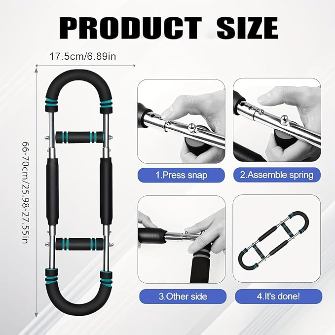 Twister Arm Exerciser,Adjustable Spring Workout Bar, Forearm Triceps Chest Enhanced Exercise Strengthener,Portable Home Fitness Equipment