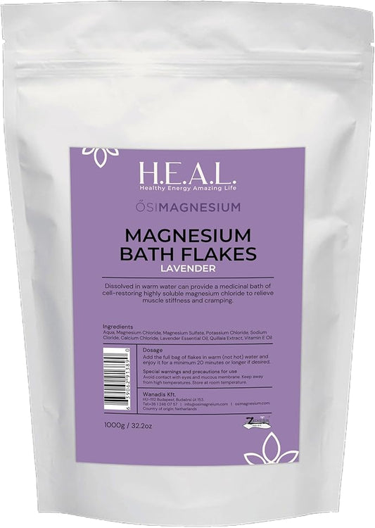Bath Flakes with Lavender Essential Oil- 2.2lbs for a Calm and Relaxed Evening