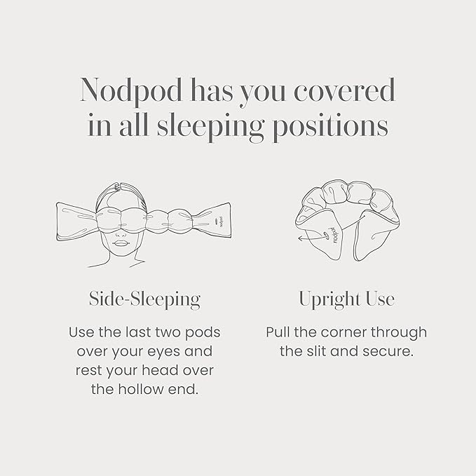Nodpod Gentle Pressure Silk Sleep Mask | Patented Light Blocking Design for Sleeping, Travel & Relaxation | Bead Filled, Machine Washable (Sapphire)