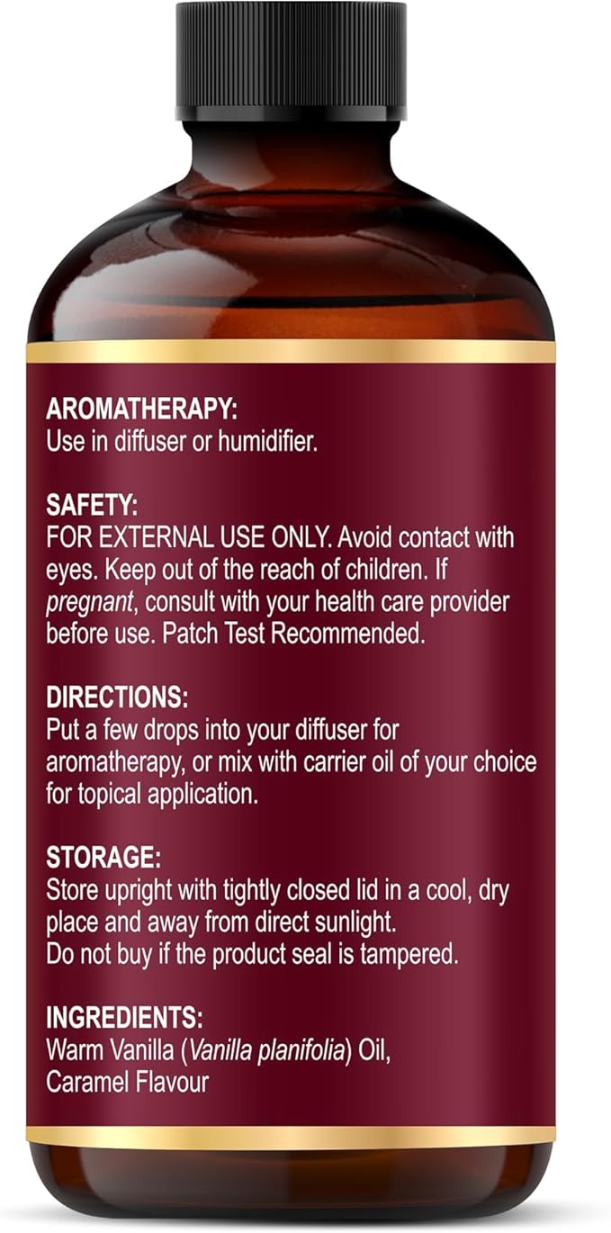 MAJESTIC PURE Vanilla Caramel Drizzle Premium Oil | Vanilla & Caramel Flavour | Premium Grade Fragrance Oil Used in Diffusers, DIY, Self Care | 4 Fl Oz