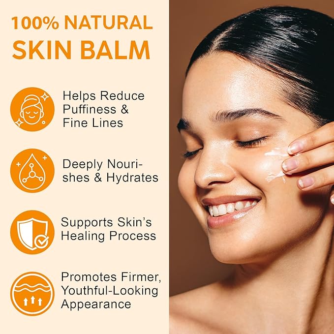 Tallow, Castor Oil and Frankincense Oil Skin Balm, 100% Grass-Fed Tallow for Face & Body Moisturizer, Deep Moisturizing Cream, Moisturizer for Dry, Cracked Skin, All Skin Types