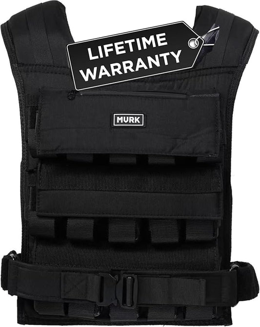 MVRK Weighted Vest Men 15lbs | 25lbs | 35lbs | 45lbs | 65lbs | 80lbs | 100lbs - Weighted Workout Vest With Removable Iron Weights, Heavy Duty Weighted Exercise Vest For Functional Training & Calisthenics - Weight Vest for Men