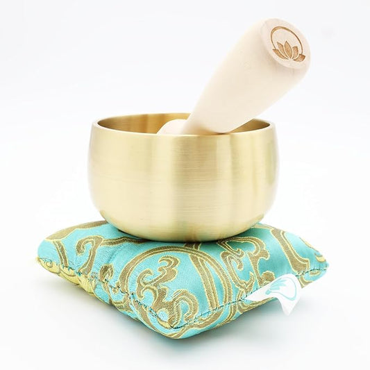 Tibetan Singing Bowl Set – Portable Handcrafted Sound Bowl for Meditation, Chakra Healing, Yoga, Stress Relief -ZenSerenity Bowl – Lotus Edition - by Circle Up