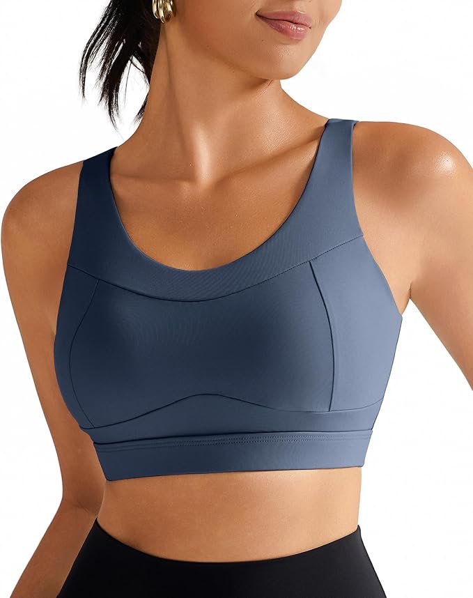 RUNNING GIRL High Impact Sports Bras for Women,Racerback Running Bra Workout Crop Tank Tops Longline Sports Bra Push up