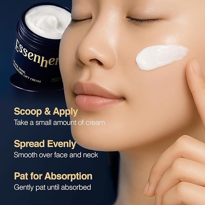 Black Snail Signature Lift Cream – Korean Skincare Firming Moisturizer with 65% Snail Mucin, Peptides & Hyaluronic Acid – Cream for Skin Texture & Elastic-Looking Finish – 1.69 fl oz (50ml)