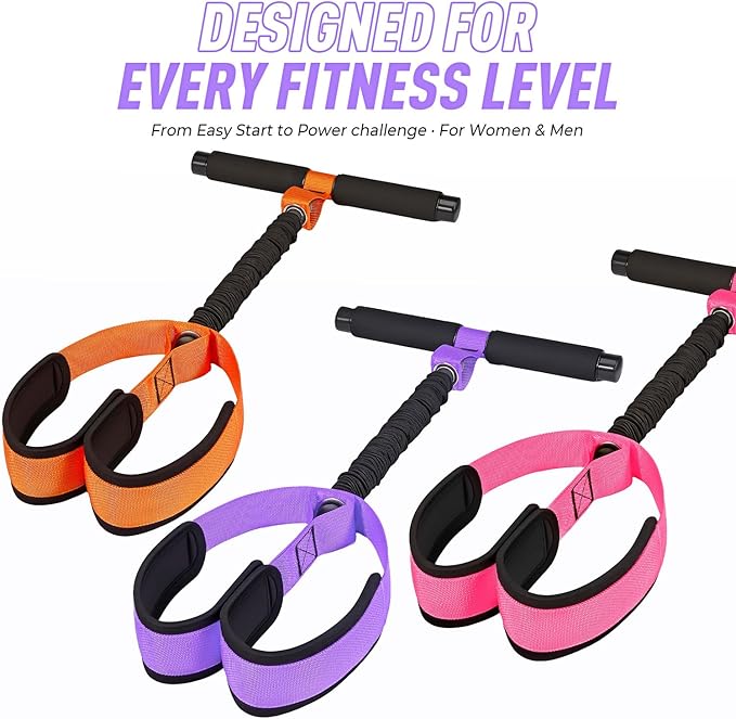 Upgraded Durable Pedal Resistance Band with Handle, Thickened Latex Tubes and Soft Foam Fabric Foot Pedal, Sit Up Exercise Equipment for Abdomen, Waist, Arm, Core/ABS, Leg, Physical Therapy