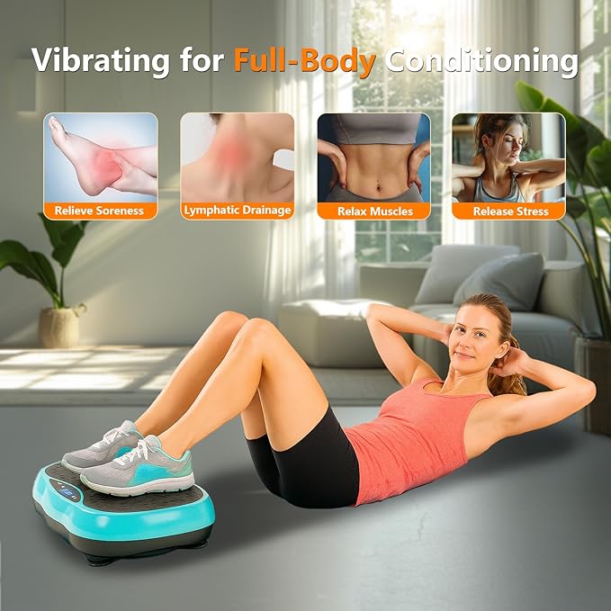 Vibration Plate Exercise Machine – Full Body Workout & Shake Plate Weight Loss Exercise Machine, Lymphatic Vibration Plate for Home Gym Fitness Training