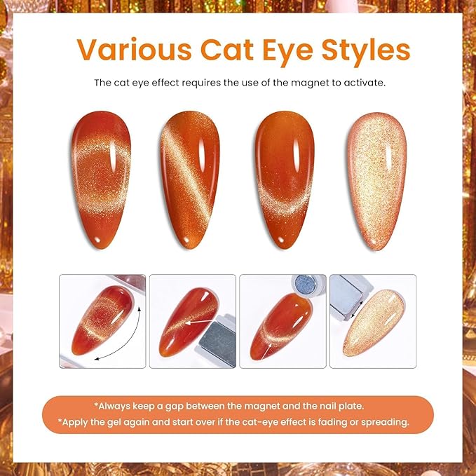 Beetles Cat Eye Gel Nail Polish Set - 20 Colors Christmas Glitter Red Green Blue Brown Black Nude Pink Magnetic Base Matte Glossy Top Coat Lush Velvet Soak Off UV Manicure Salon Gift for Women