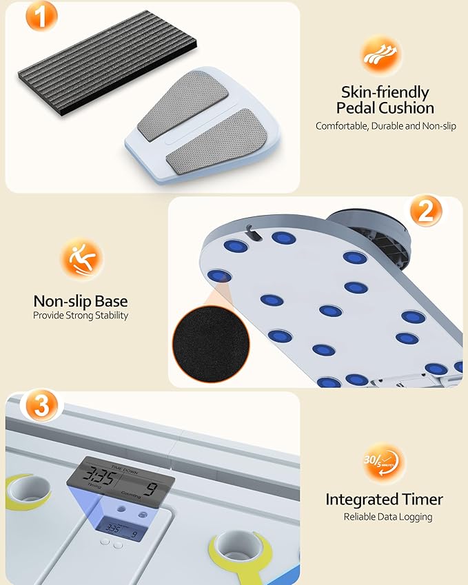 Pilates Board Pilates Reformer Set - Pilates Board for Home Workout, Multifunctional Pilates Board for Core, Glutes, Balance Training, Non-Slip Design with Cushioned Pads, Portable Pilates Board