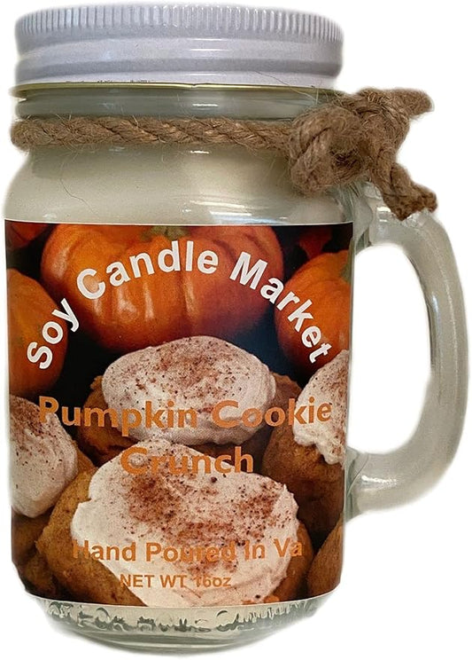 Soy Scented Candles | Handmade & Highly Aromatic Candles Burns Upto 85 Hours in Glass Jar - Perfect for Home Decor, Wedding, Birthday, Dinner (Pumpkin Cookie Crunch, 16 oz)