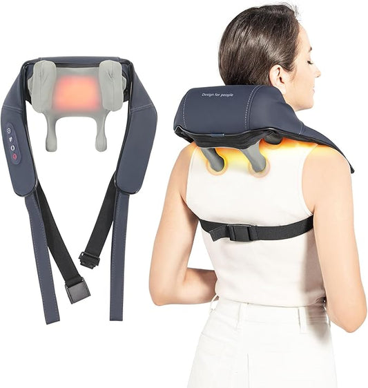 Neck and Shoulder Massager with Infrared, Shiatsu Back Massager for Pain Relief, Cordless Electric Deep Tissue 6D Kneading Massager for Neck, Shoulder, Leg, Back Muscle Tension Release