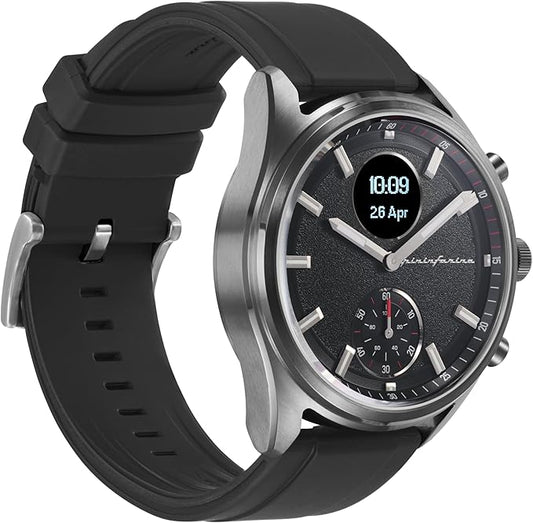 pininfarina Sport Sintesi Smart Watch, Heart Rate Monitoring, Fitness Tracker, FKM Strap, Sleep Monitoring, GPS Tracker, 30-Day Battery Life, Android & Apple Compatible