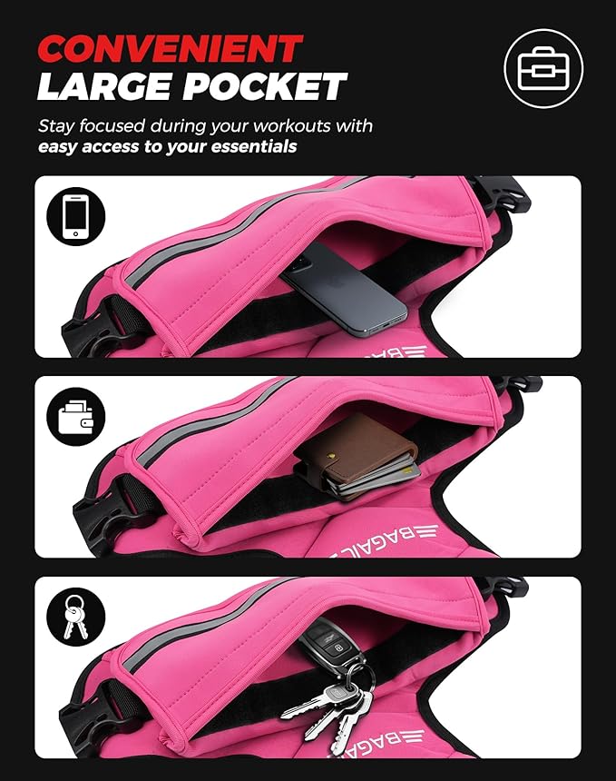 BAGAIL Adjustable Weighted Vest, 4-10lb/12-18lb/20-32lb Rucking Vest for Women & Men with 6 Weights & Large Pocket, Weight Vest for Home Workouts, Running, Walking and Strength Training